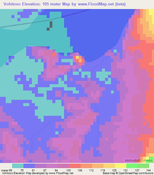 Vohitovo,Madagascar Elevation Map