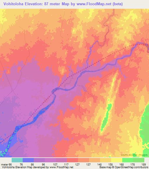Vohitoloha,Madagascar Elevation Map