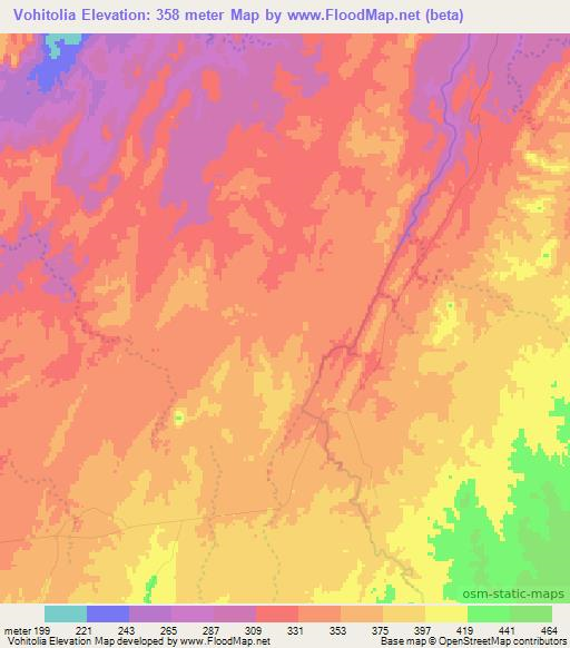 Vohitolia,Madagascar Elevation Map