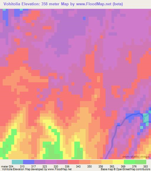 Vohitolia,Madagascar Elevation Map