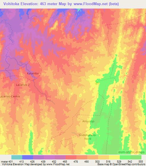 Vohitoka,Madagascar Elevation Map