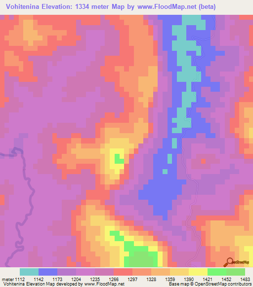 Vohitenina,Madagascar Elevation Map