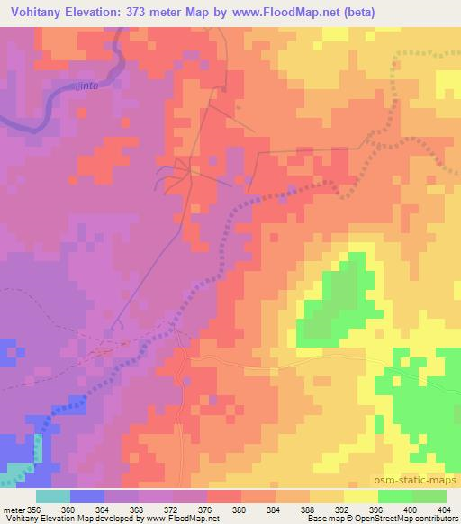 Vohitany,Madagascar Elevation Map