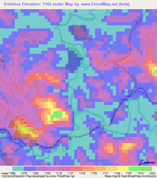 Vohisiva,Madagascar Elevation Map