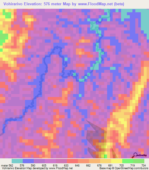 Vohirarivo,Madagascar Elevation Map