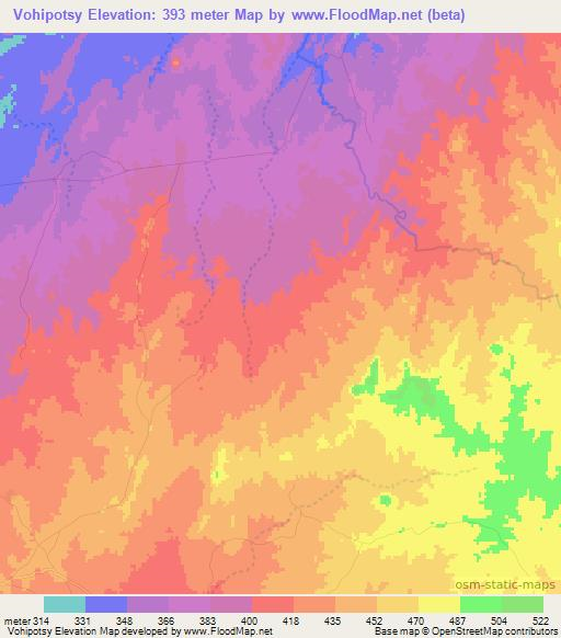 Vohipotsy,Madagascar Elevation Map