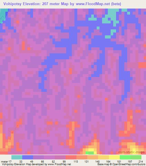 Vohipotsy,Madagascar Elevation Map