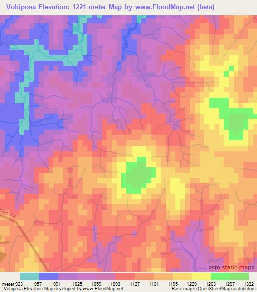 Vohiposa,Madagascar Elevation Map