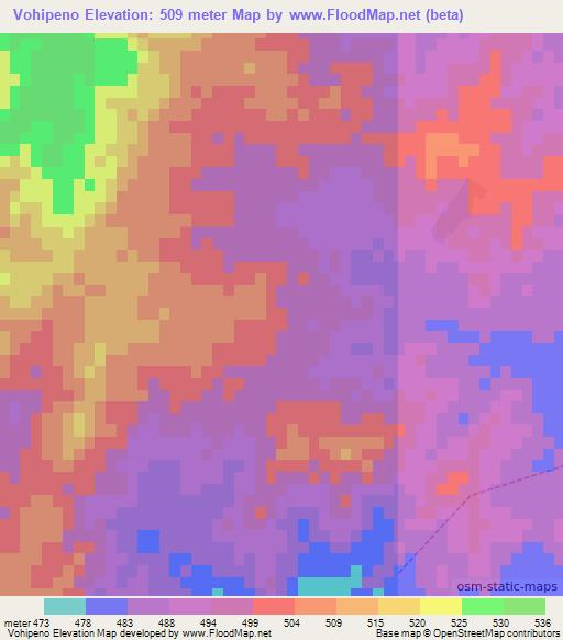 Vohipeno,Madagascar Elevation Map