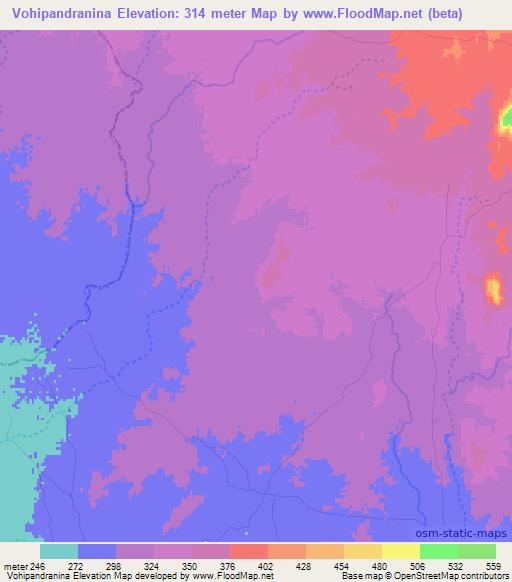 Vohipandranina,Madagascar Elevation Map