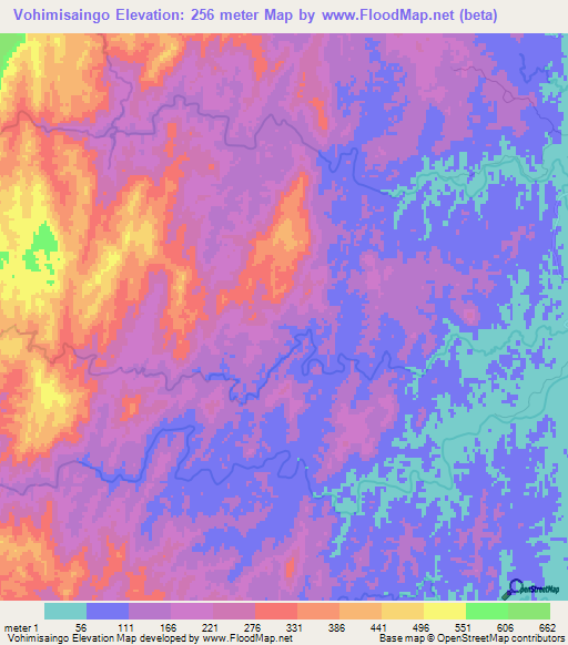 Vohimisaingo,Madagascar Elevation Map