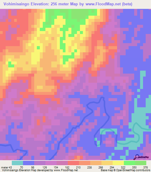 Vohimisaingo,Madagascar Elevation Map