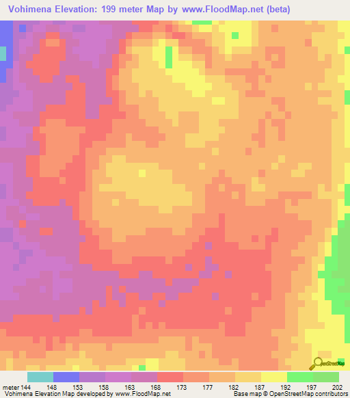 Vohimena,Madagascar Elevation Map