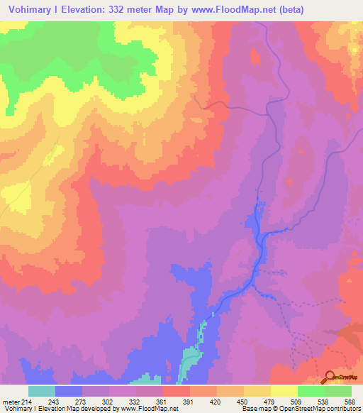 Vohimary I,Madagascar Elevation Map