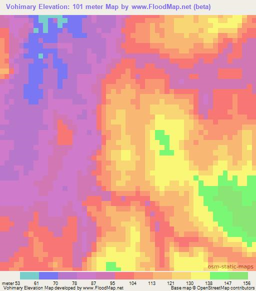 Vohimary,Madagascar Elevation Map