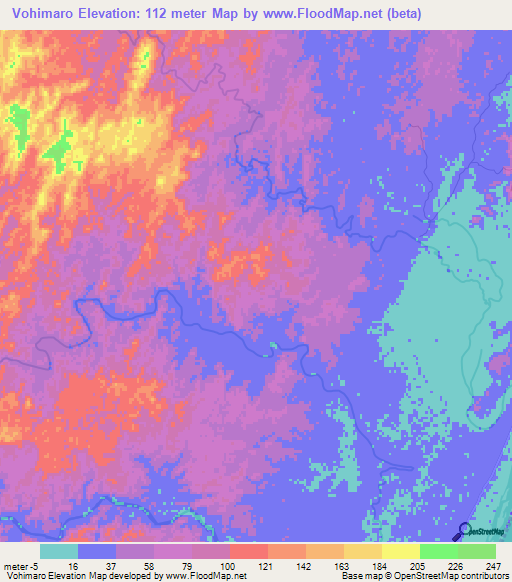 Vohimaro,Madagascar Elevation Map