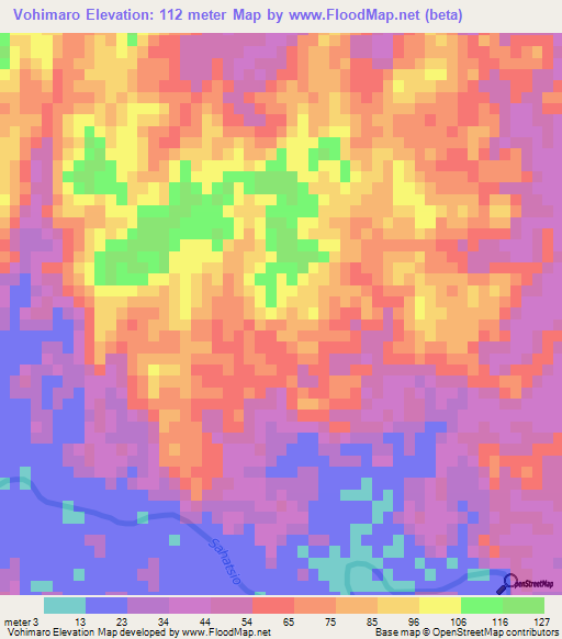 Vohimaro,Madagascar Elevation Map