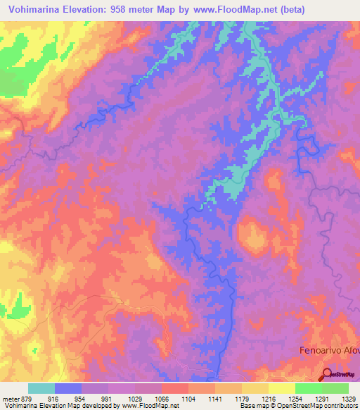 Vohimarina,Madagascar Elevation Map