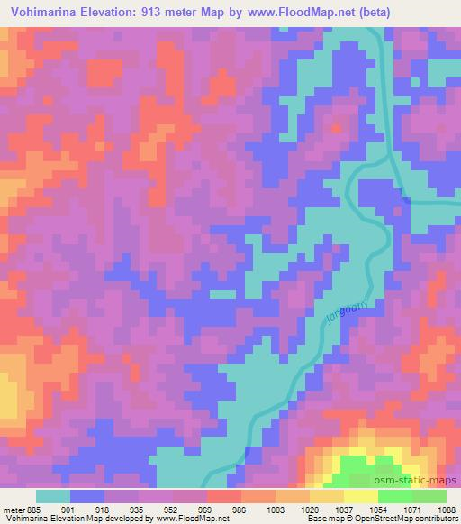 Vohimarina,Madagascar Elevation Map