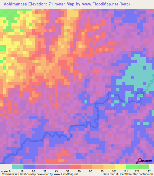 Vohimanasa,Madagascar Elevation Map