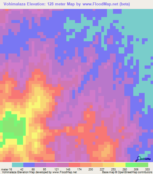 Vohimalaza,Madagascar Elevation Map