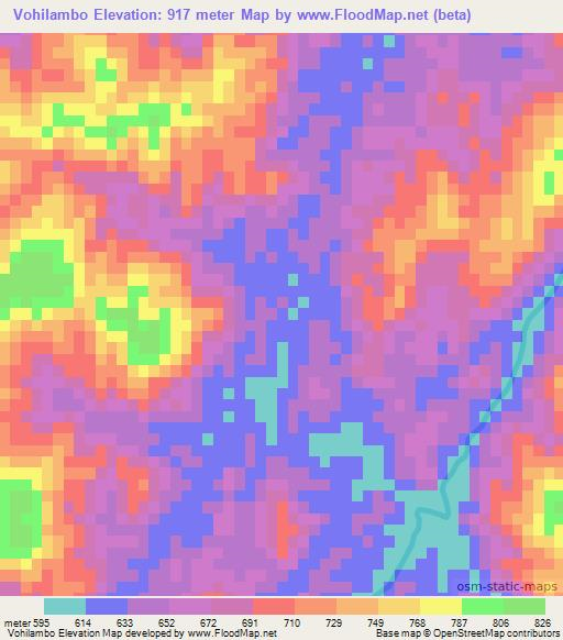 Vohilambo,Madagascar Elevation Map