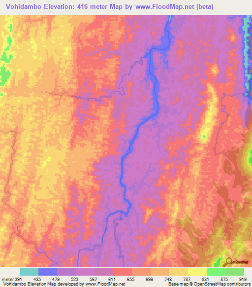 Vohidambo,Madagascar Elevation Map
