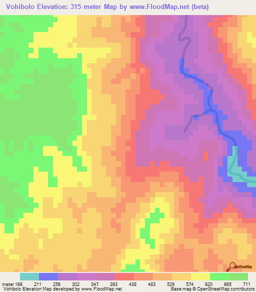 Vohibolo,Madagascar Elevation Map
