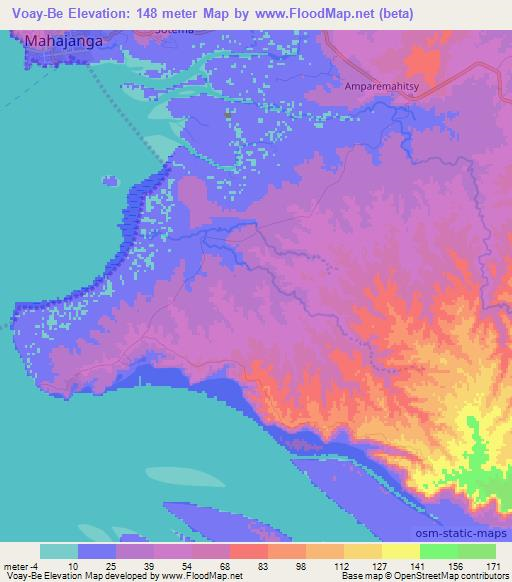 Voay-Be,Madagascar Elevation Map
