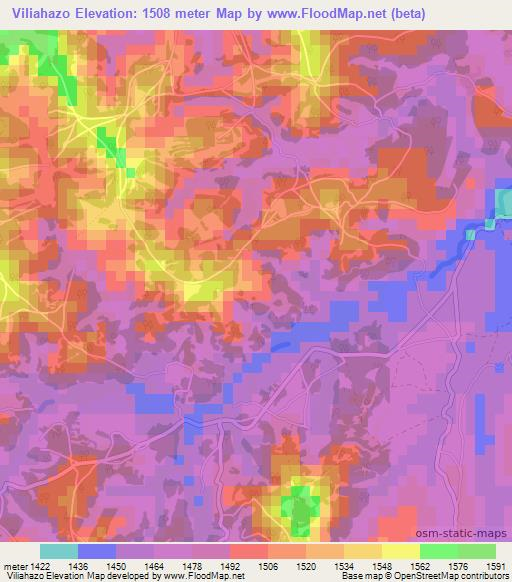 Viliahazo,Madagascar Elevation Map
