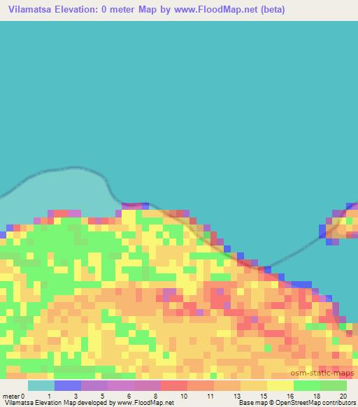Vilamatsa,Madagascar Elevation Map