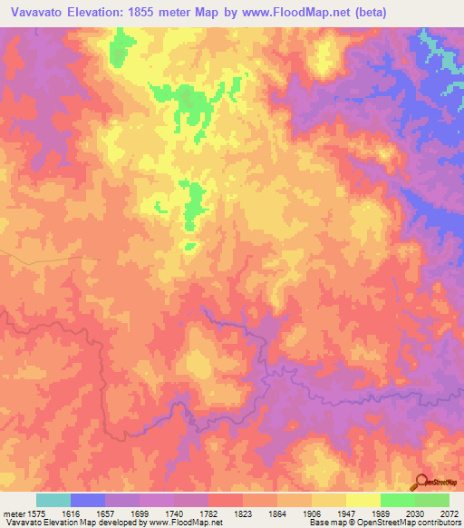Vavavato,Madagascar Elevation Map