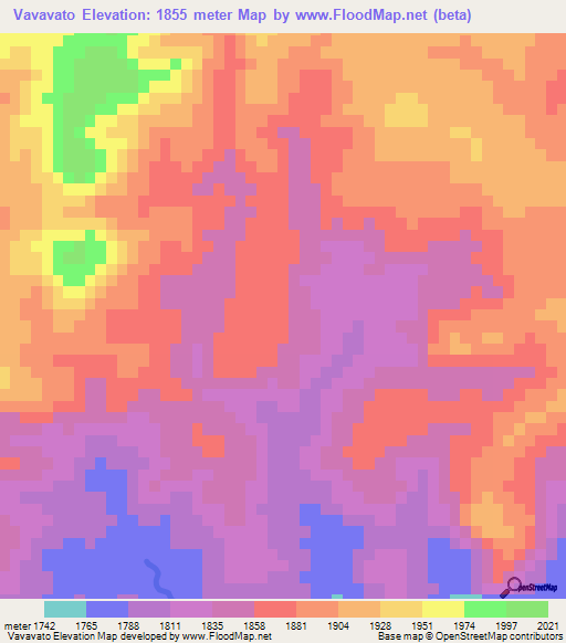 Vavavato,Madagascar Elevation Map