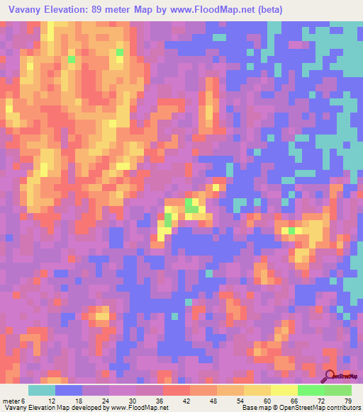 Vavany,Madagascar Elevation Map