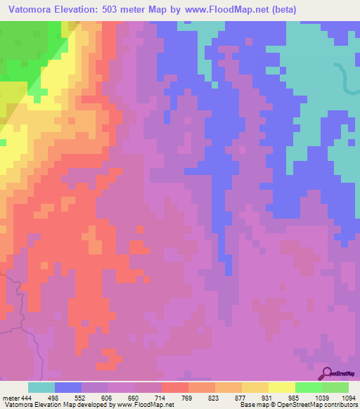 Vatomora,Madagascar Elevation Map