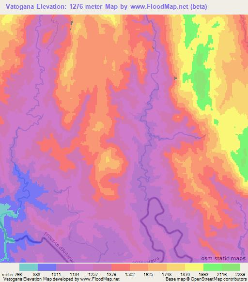 Vatogana,Madagascar Elevation Map