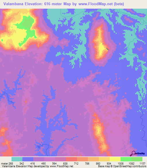 Valambana,Madagascar Elevation Map
