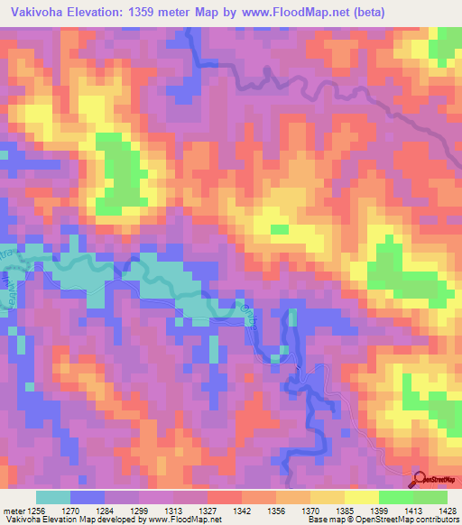 Vakivoha,Madagascar Elevation Map