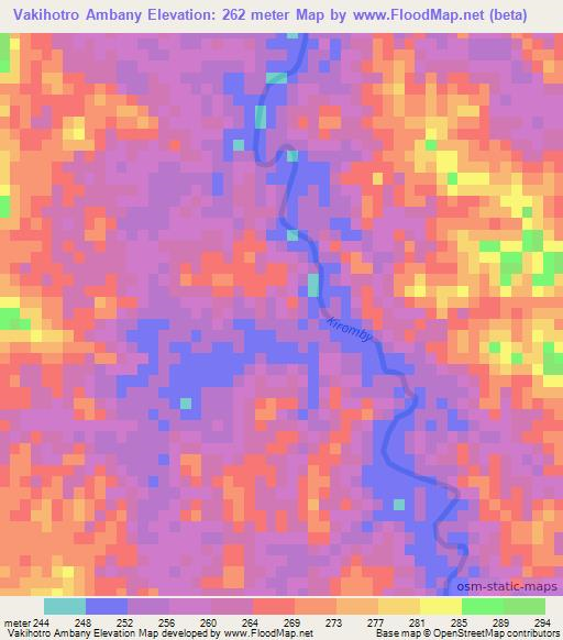 Vakihotro Ambany,Madagascar Elevation Map
