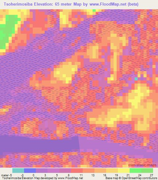 Tsoherimosiba,Madagascar Elevation Map