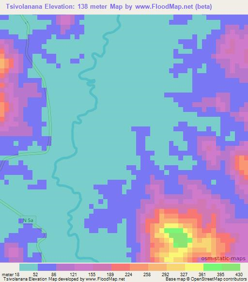 Tsivolanana,Madagascar Elevation Map