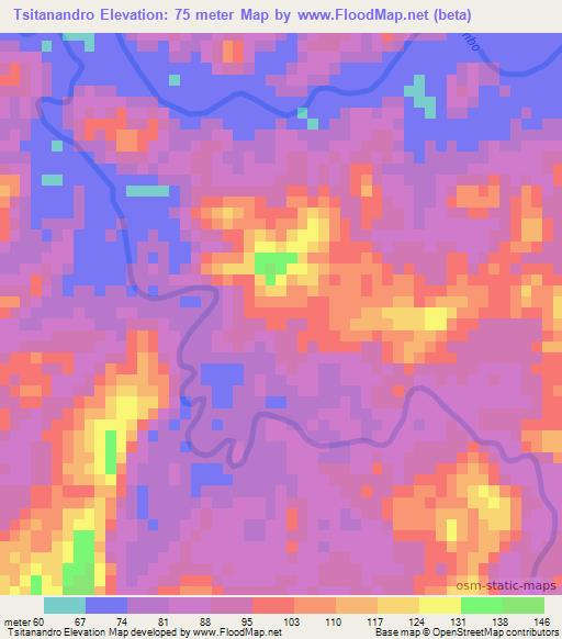 Tsitanandro,Madagascar Elevation Map