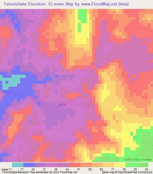Tsiombilaka,Madagascar Elevation Map