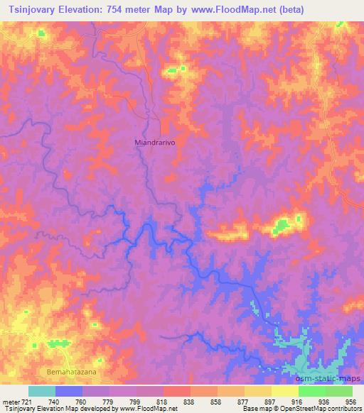 Tsinjovary,Madagascar Elevation Map