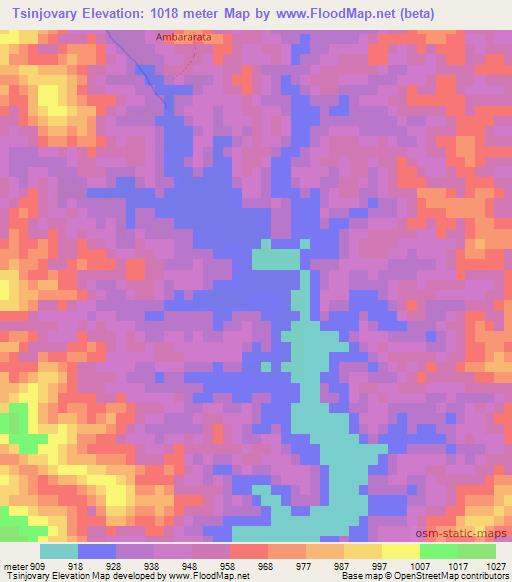 Tsinjovary,Madagascar Elevation Map