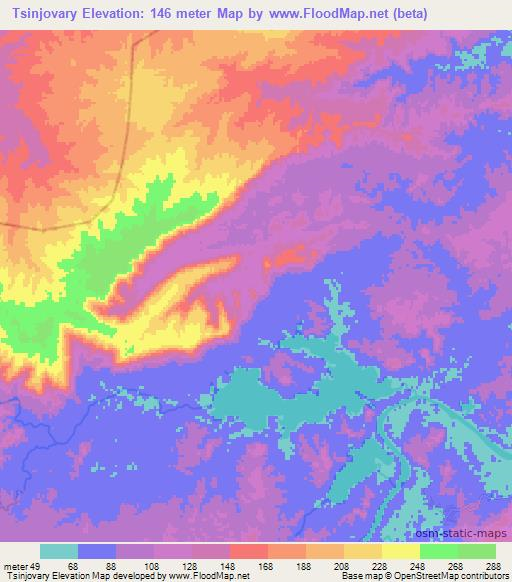 Tsinjovary,Madagascar Elevation Map