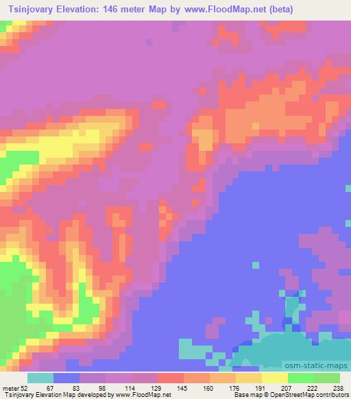 Tsinjovary,Madagascar Elevation Map