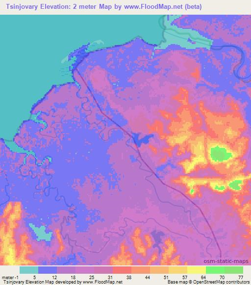 Tsinjovary,Madagascar Elevation Map