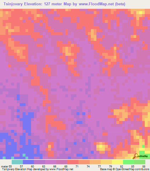 Tsinjovary,Madagascar Elevation Map