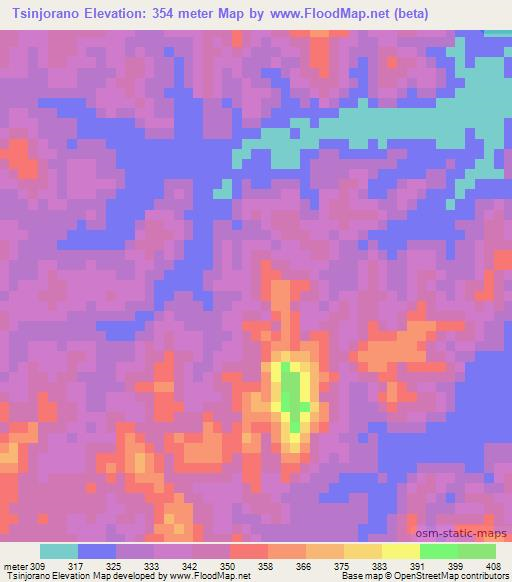 Tsinjorano,Madagascar Elevation Map